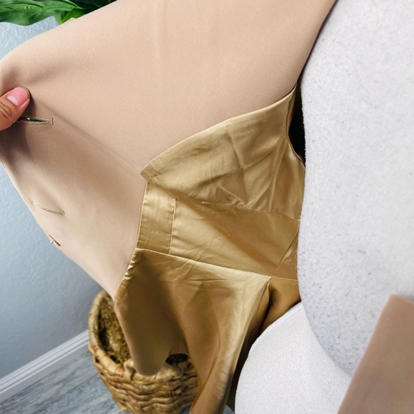 QUAINT by Durlana Quantas Camel Tan Button Blazer Coat Annabel Dress - Picture 5 of 9